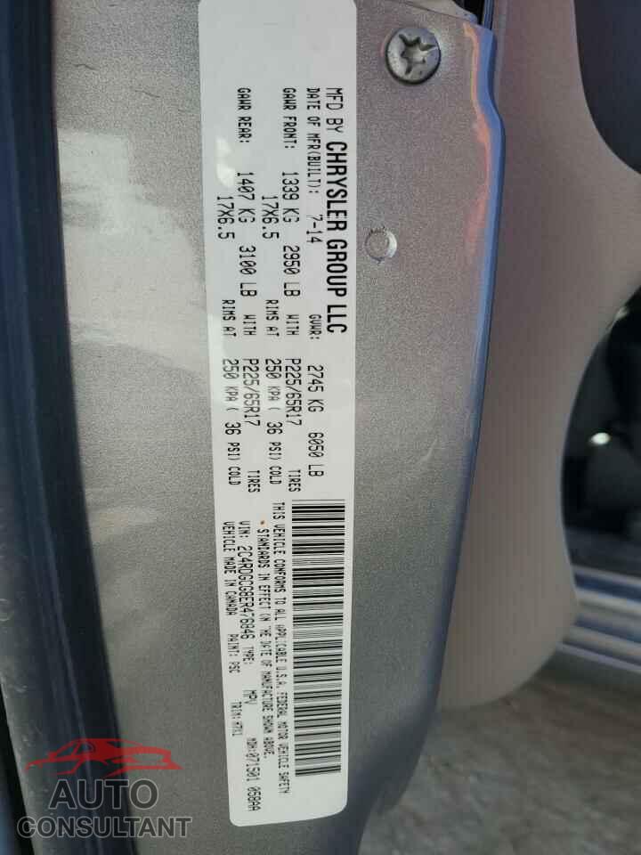 DODGE CARAVAN 2014 - 2C4RDGCG8ER476846