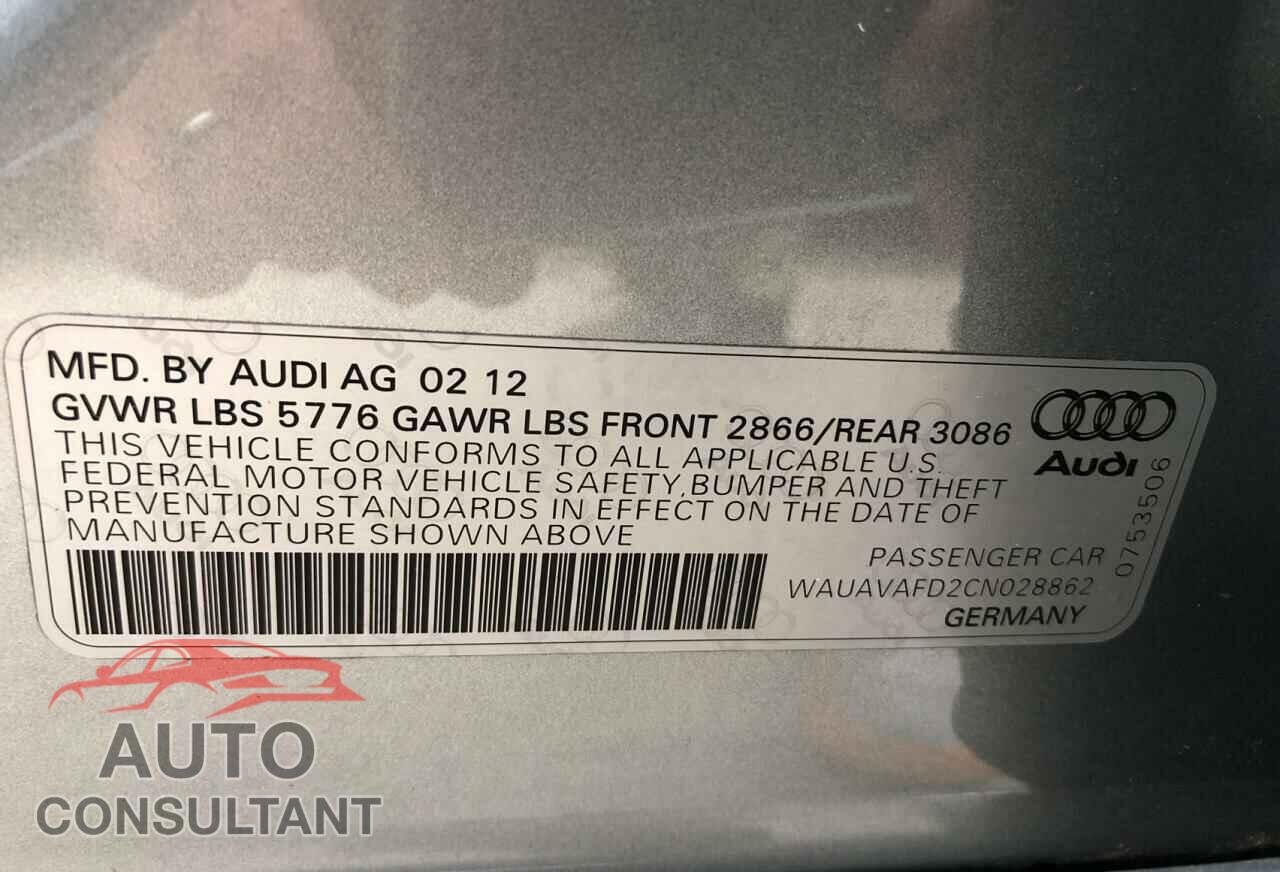 AUDI A8 2012 - WAUAVAFD2CN028862