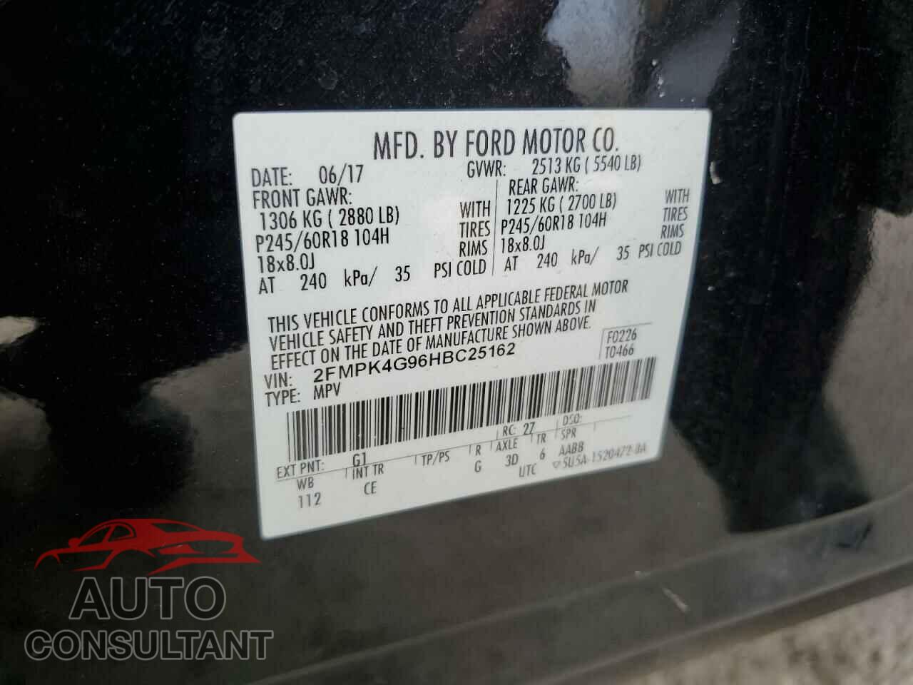 FORD EDGE 2017 - 2FMPK4G96HBC25162