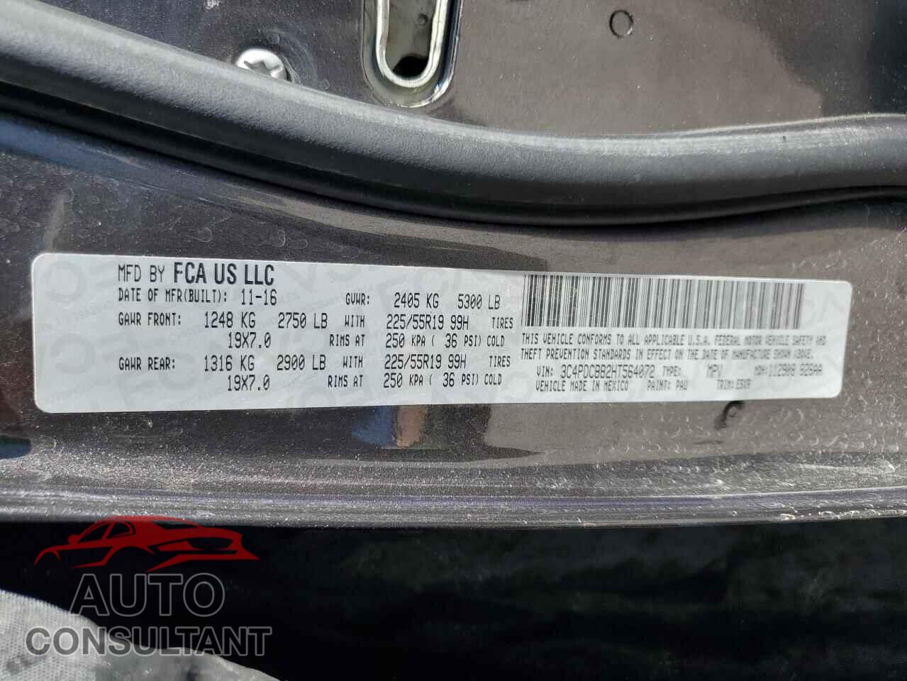 DODGE JOURNEY 2017 - 3C4PDCBB2HT564072
