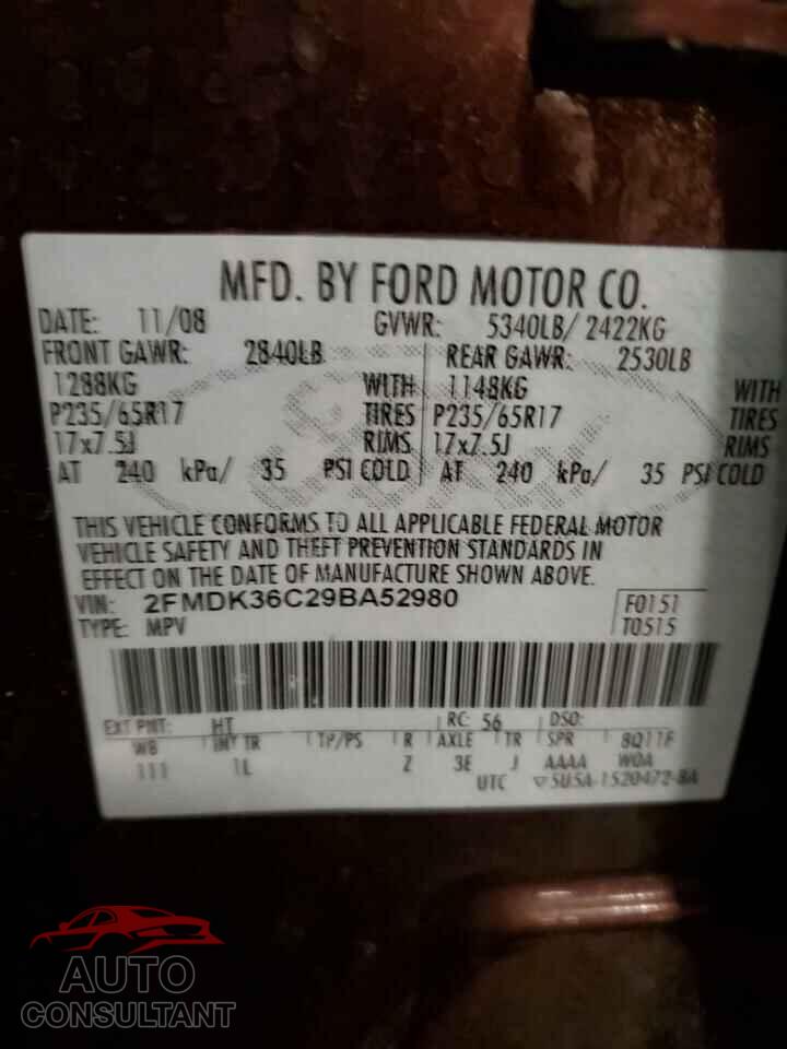 FORD EDGE 2009 - 2FMDK36C29BA52980