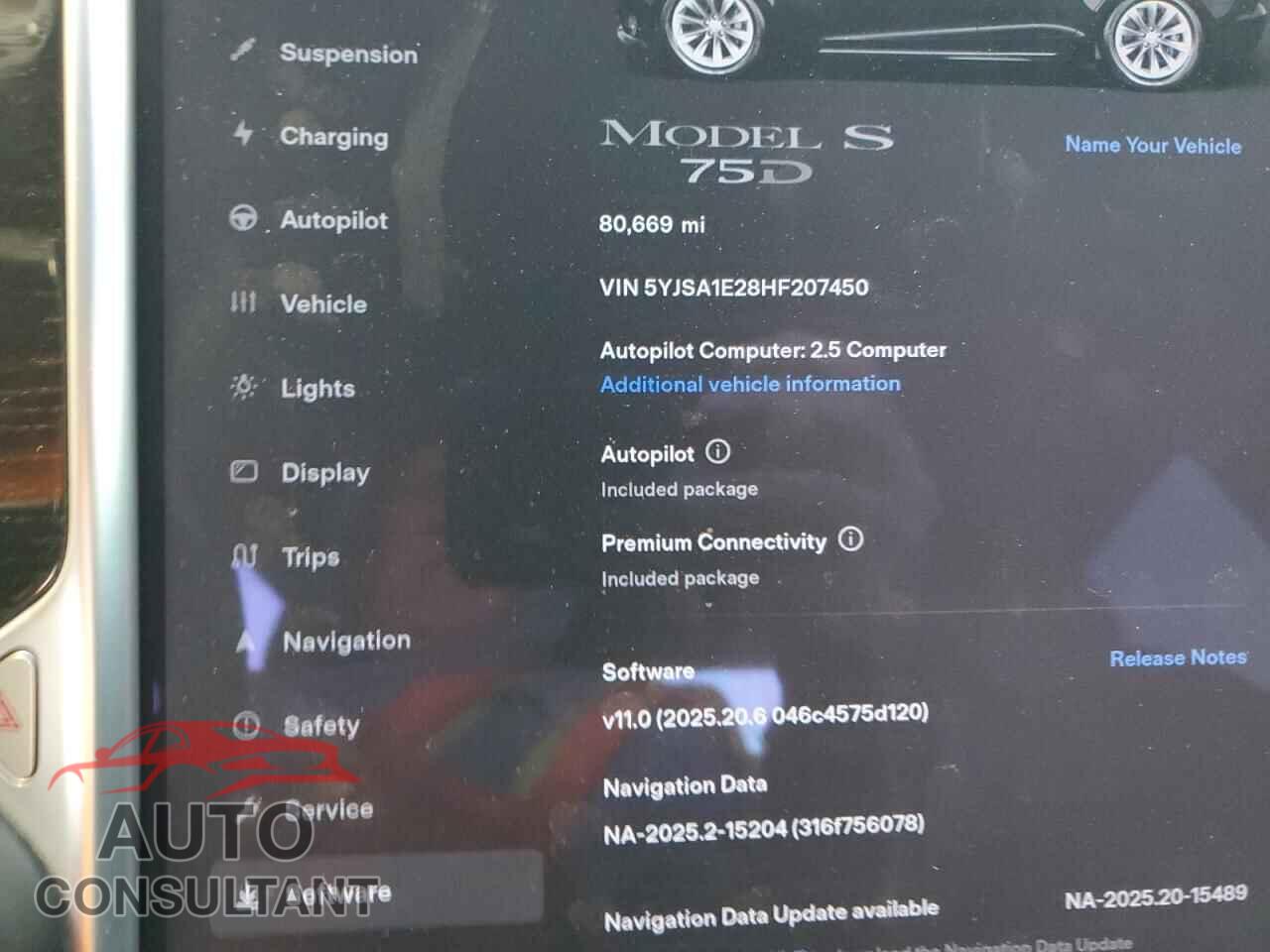 TESLA MODEL S 2017 - 5YJSA1E28HF207450