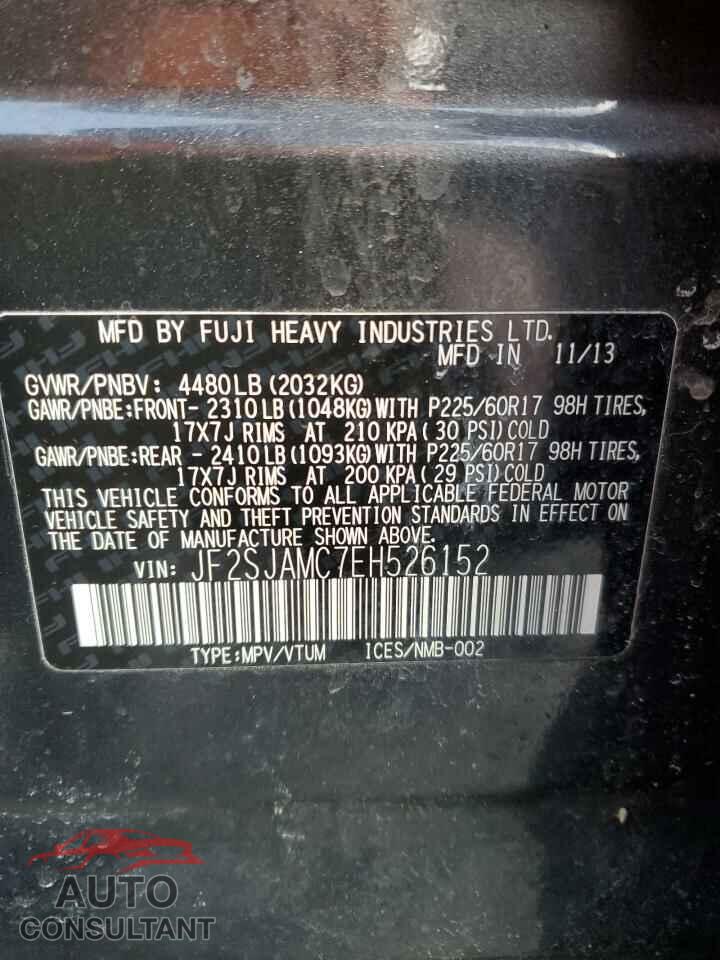 SUBARU FORESTER 2014 - JF2SJAMC7EH526152