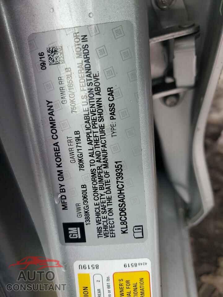 CHEVROLET SPARK 2017 - KL8CD6SA0HC739351