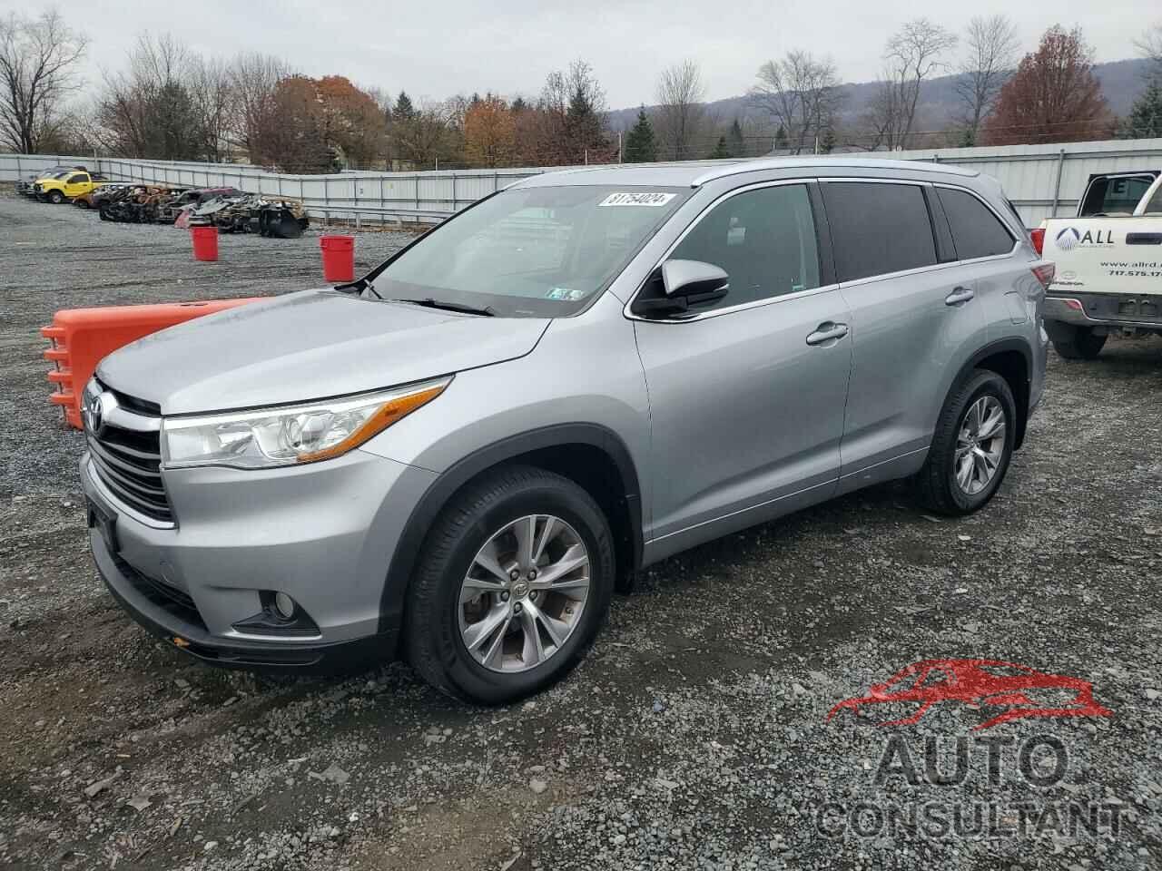 TOYOTA HIGHLANDER 2015 - 5TDJKRFH6FS075680