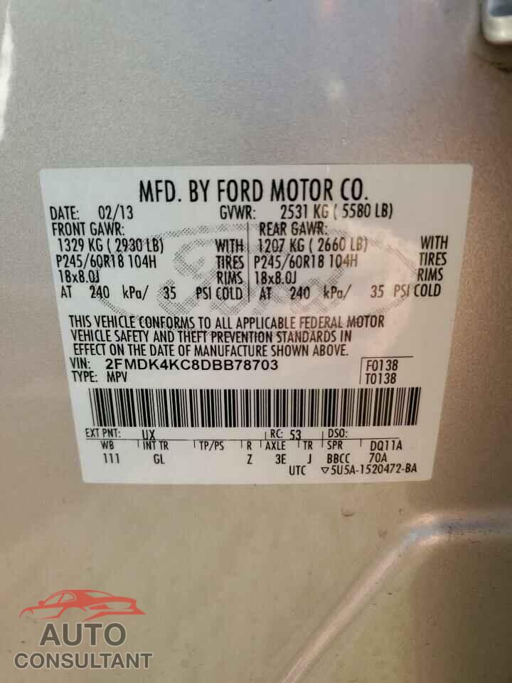 FORD EDGE 2013 - 2FMDK4KC8DBB78703