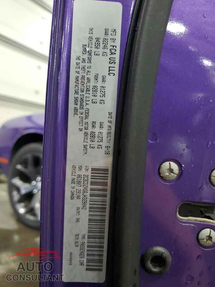 DODGE CHALLENGER 2018 - 2C3CDZAG6JH328042