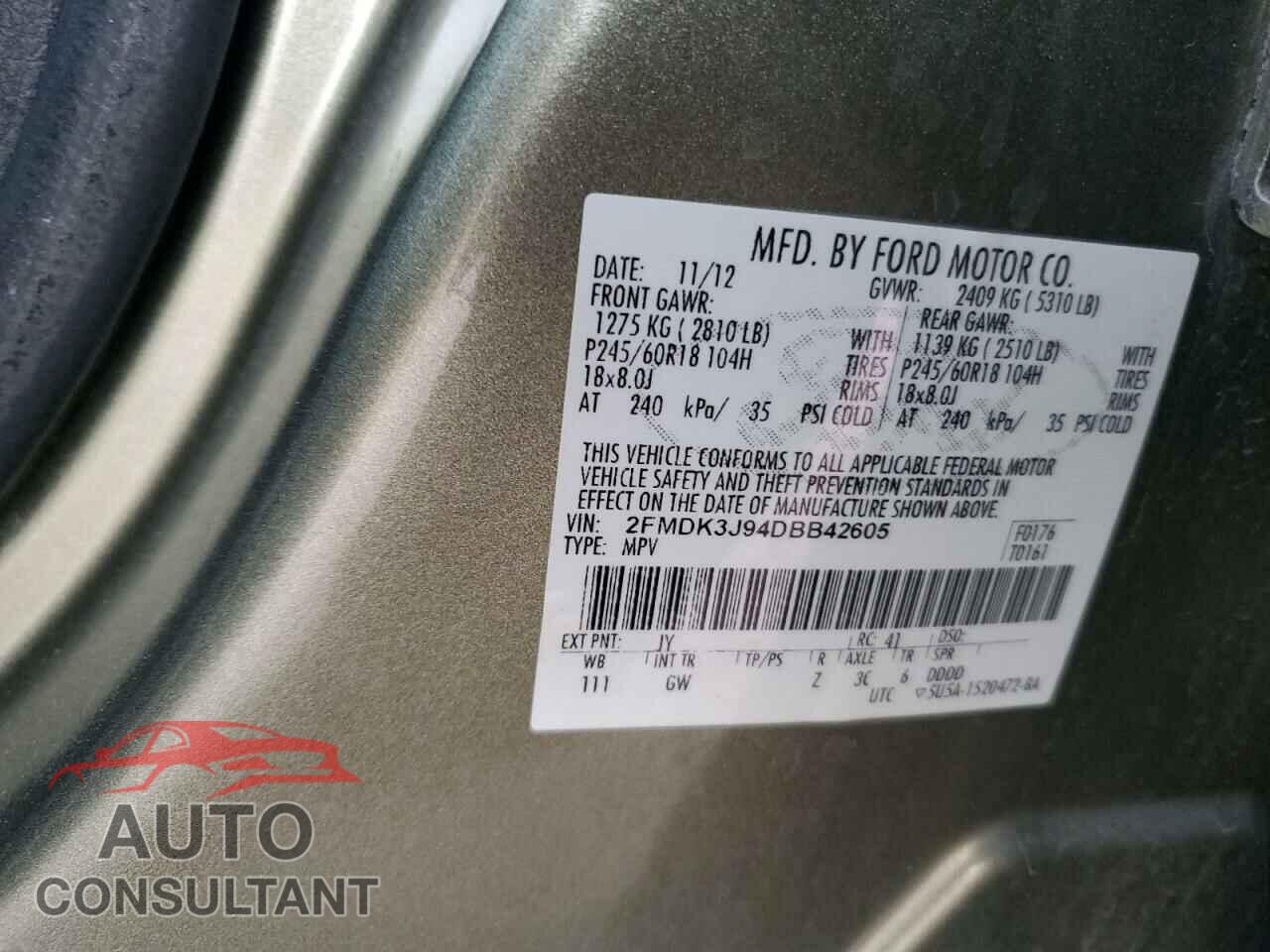 FORD EDGE 2013 - 2FMDK3J94DBB42605