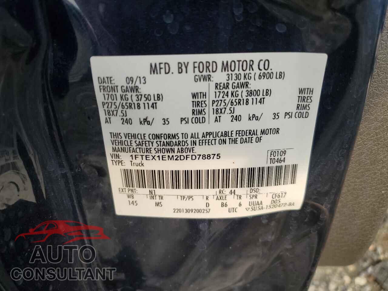 FORD F-150 2013 - 1FTEX1EM2DFD78875