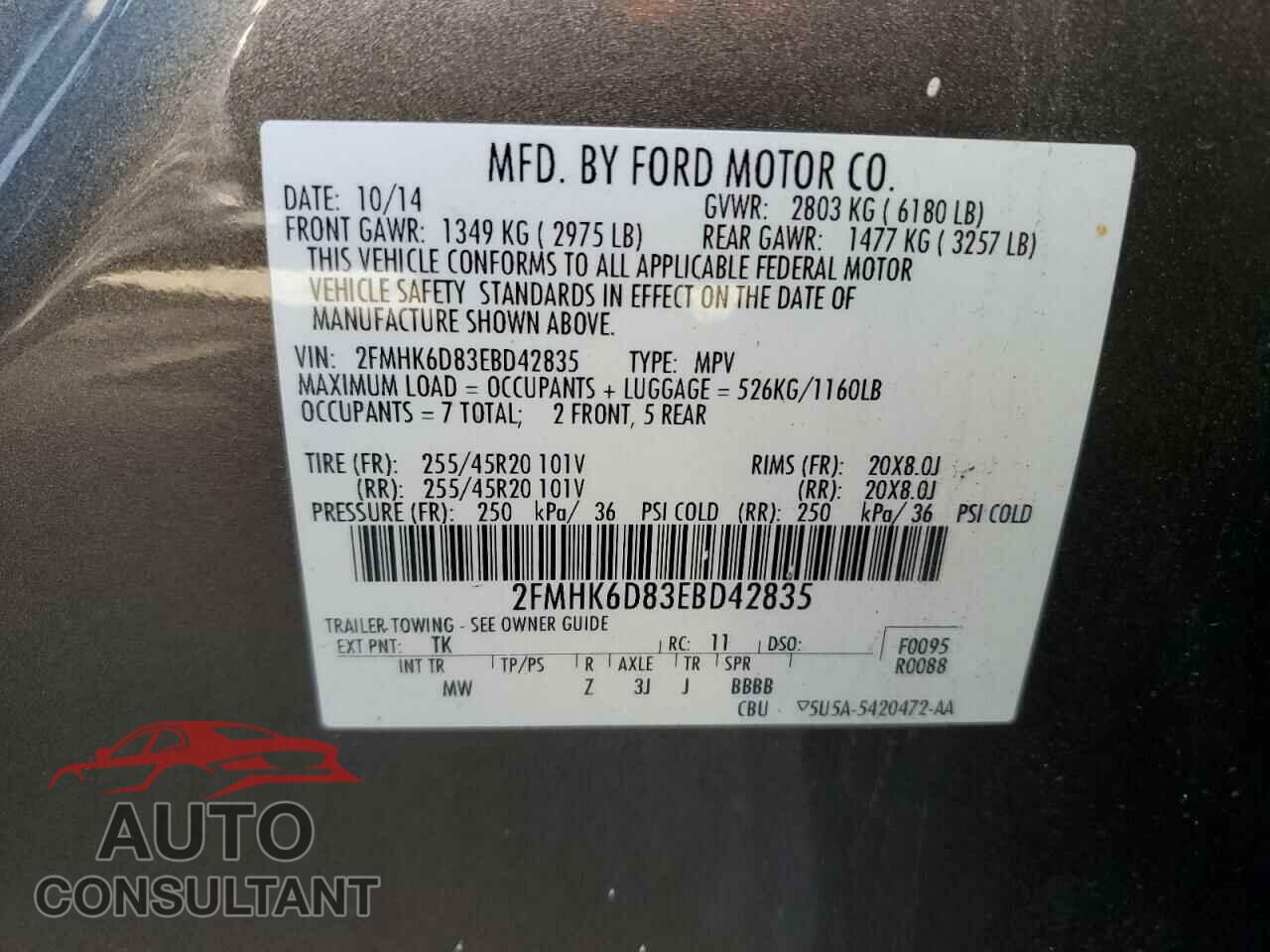 FORD FLEX 2014 - 2FMHK6D83EBD42835