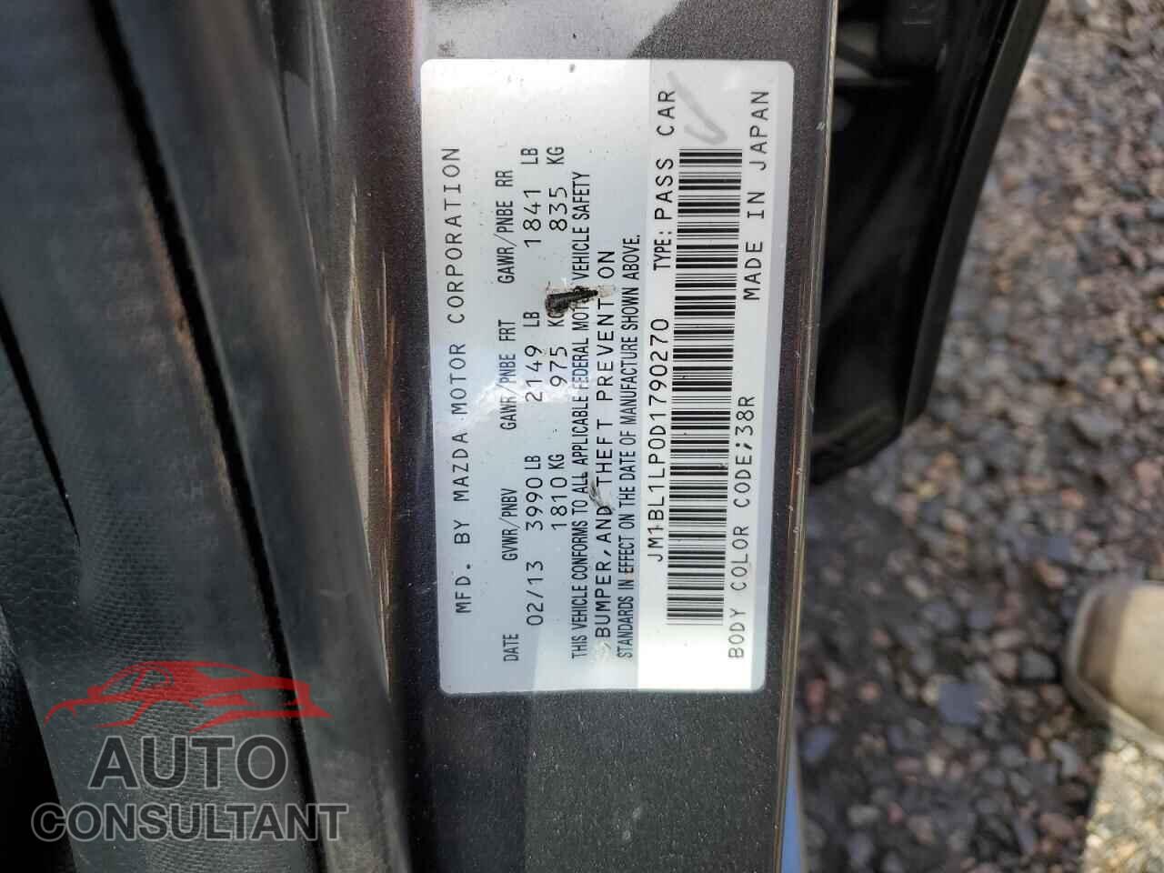 MAZDA 3 2013 - JM1BL1LP0D1790270