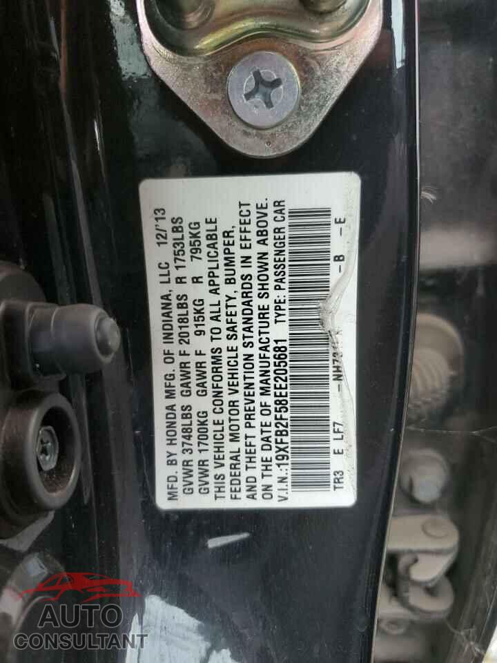 HONDA CIVIC 2014 - 19XFB2F58EE205681