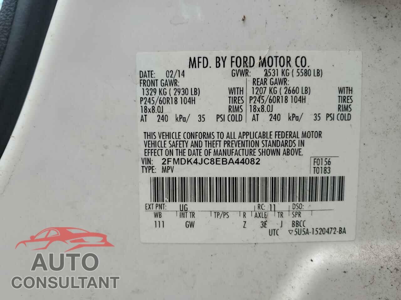 FORD EDGE 2014 - 2FMDK4JC8EBA44082