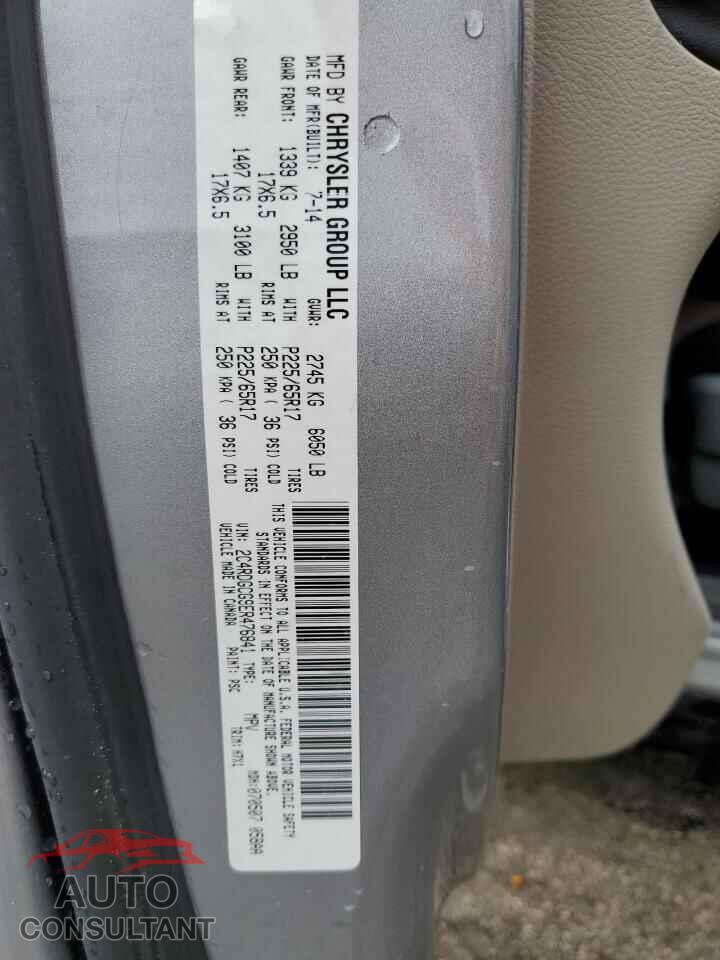 DODGE CARAVAN 2014 - 2C4RDGCG9ER476841