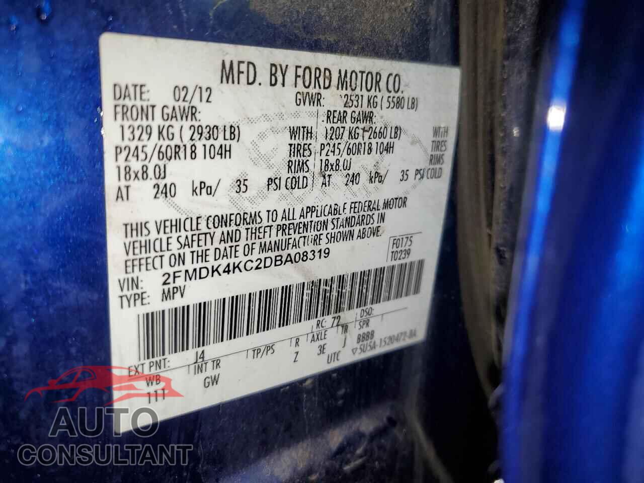 FORD EDGE 2013 - 2FMDK4KC2DBA08319