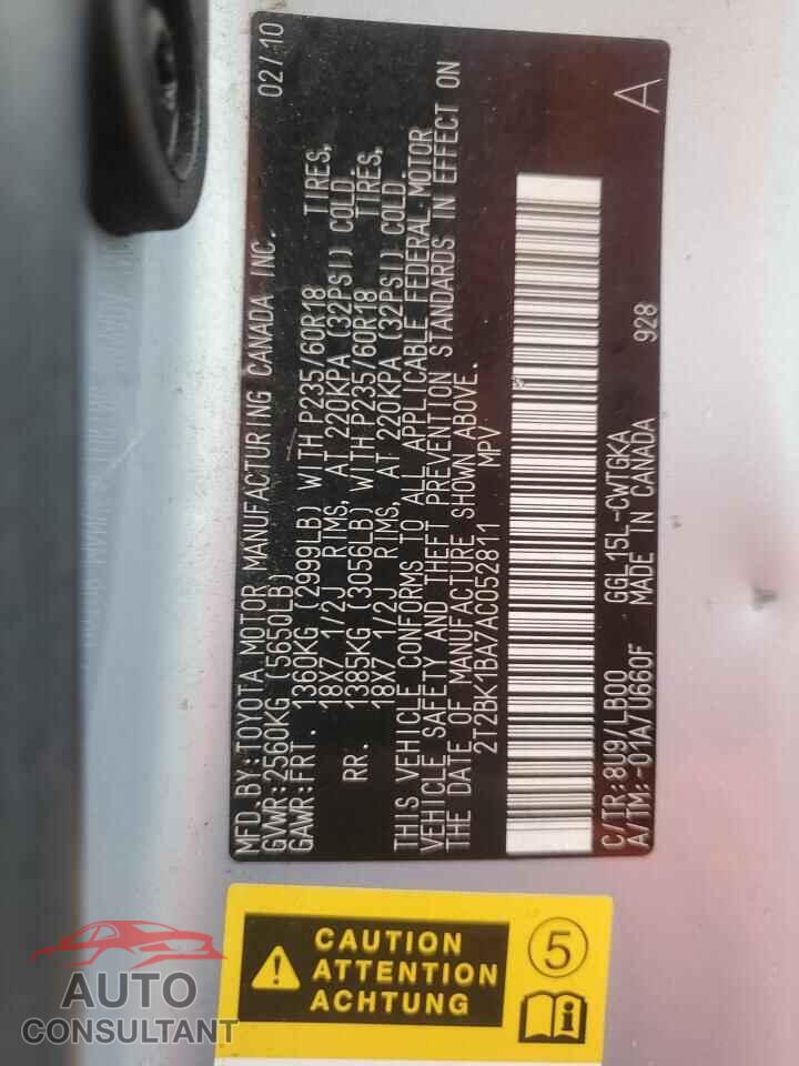 LEXUS RX350 2010 - 2T2BK1BA7AC052811