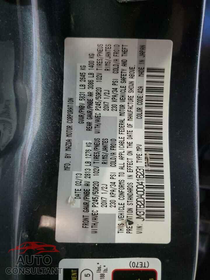 MAZDA CX-9 2013 - JM3TB2DA0D0416231