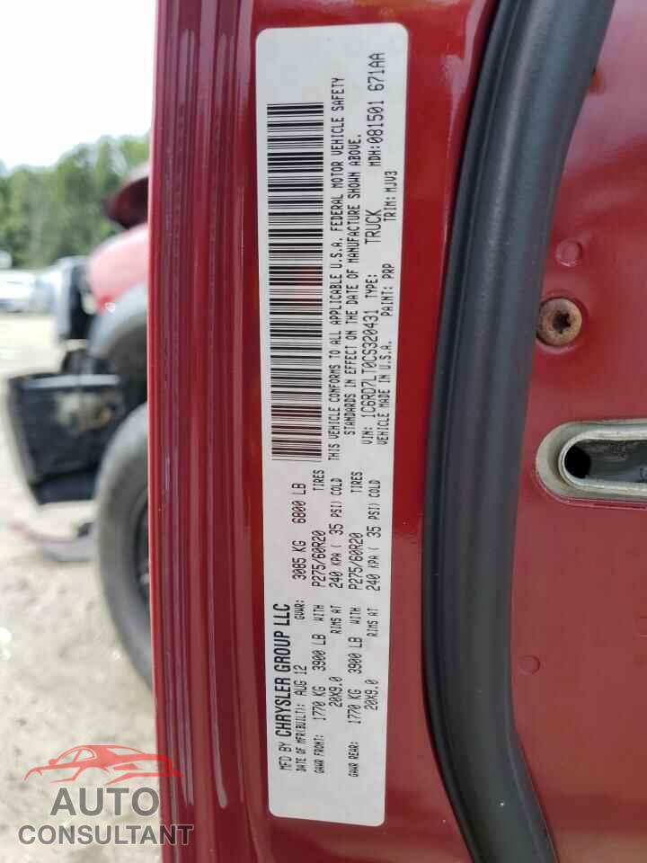 DODGE RAM 1500 2012 - 1C6RD7LT0CS320431