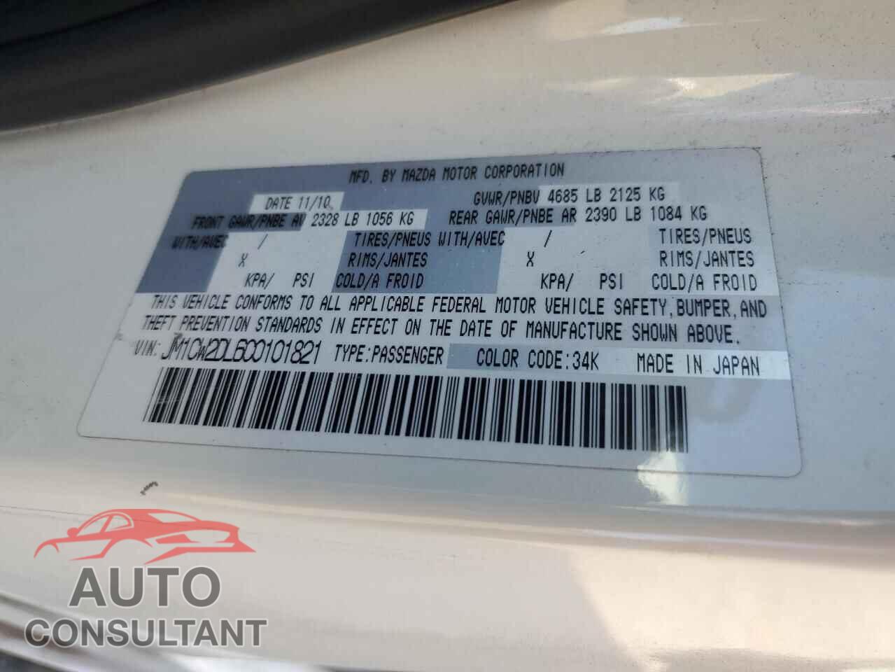 MAZDA 5 2012 - JM1CW2DL6C0101821