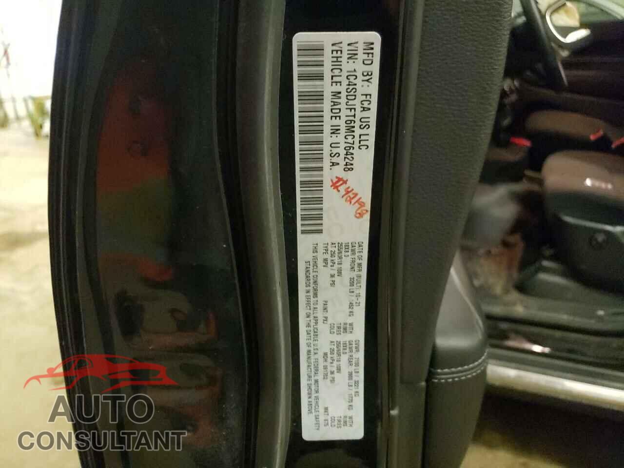 DODGE DURANGO 2021 - 1C4SDJFT6MC764248