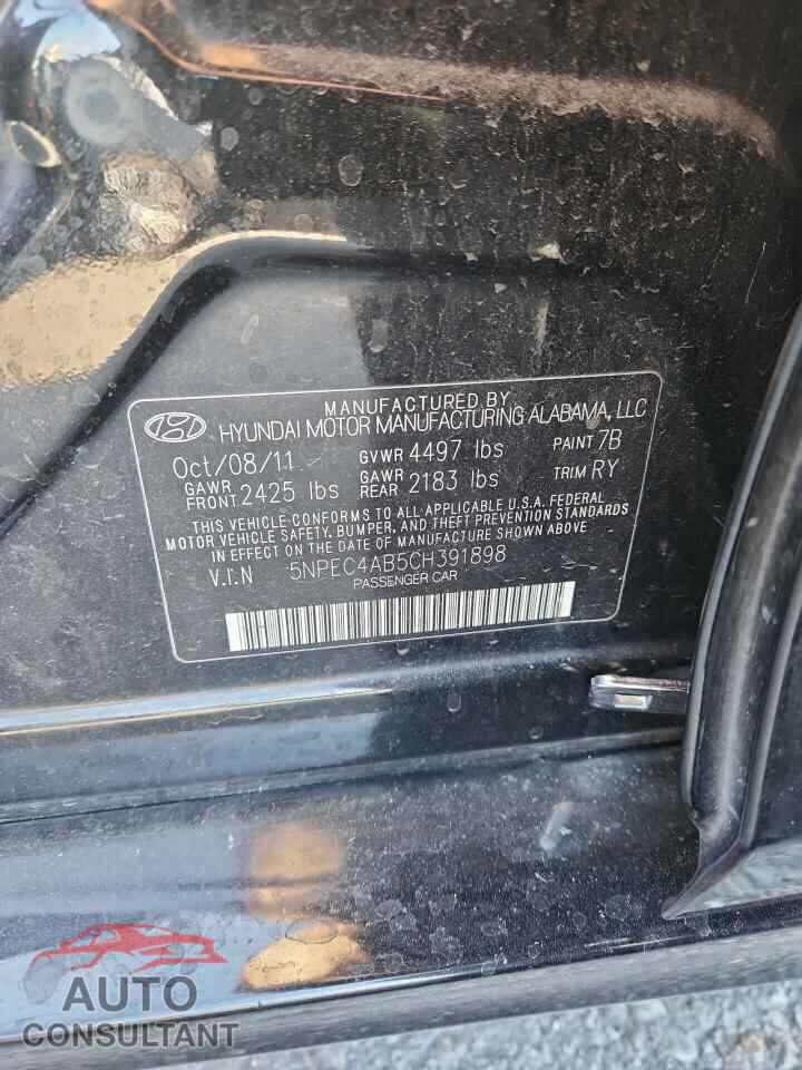HYUNDAI SONATA 2012 - 5NPEC4AB5CH391898