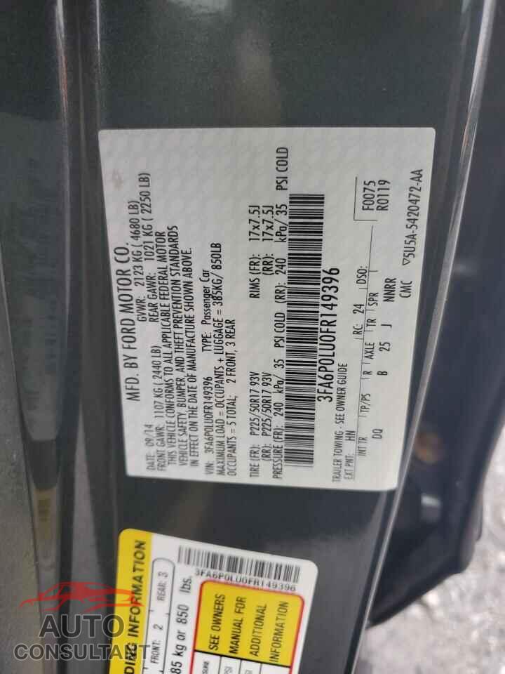 FORD FUSION 2015 - 3FA6P0LU0FR149396
