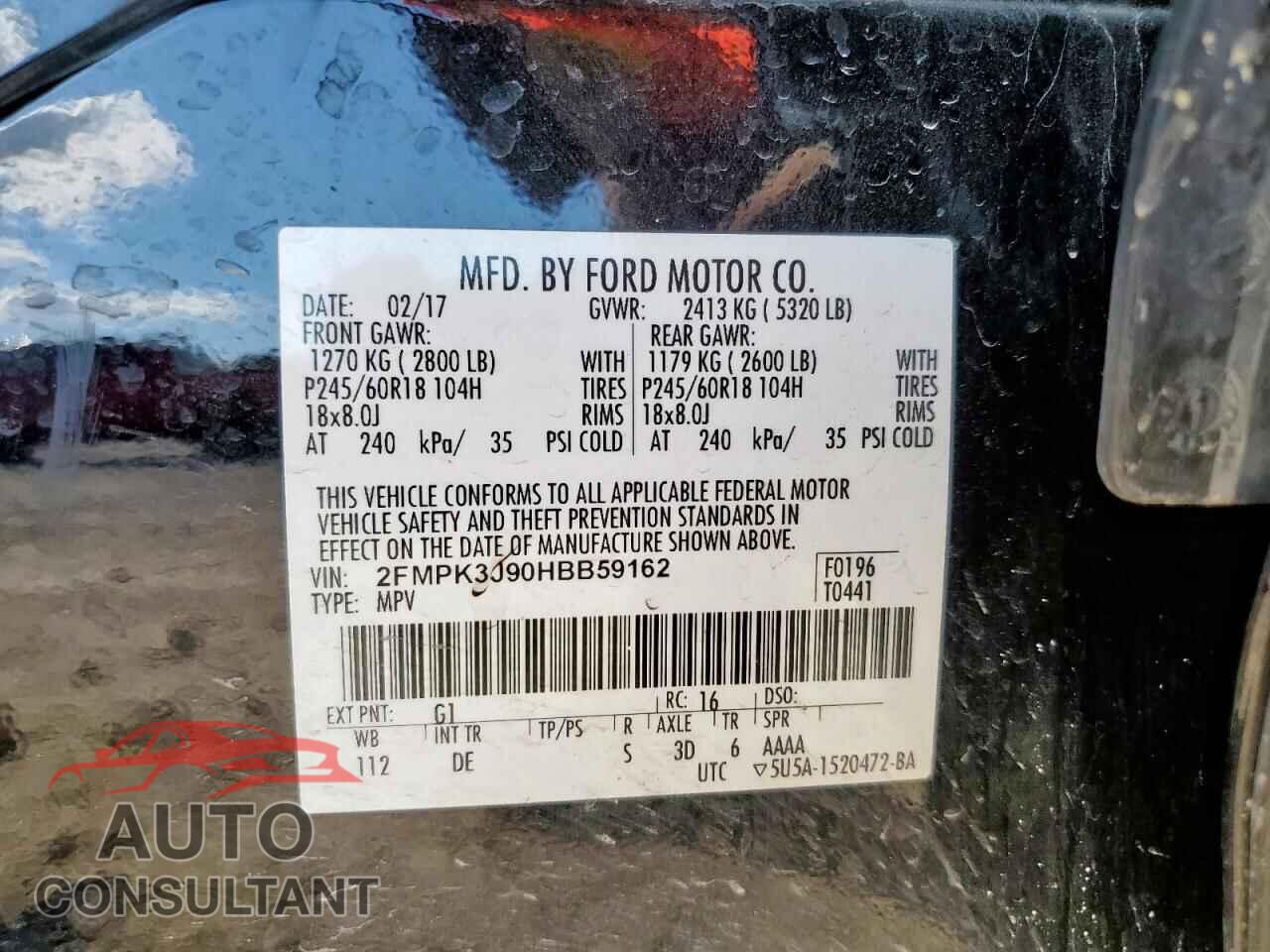 FORD EDGE 2017 - 2FMPK3J90HBB59162