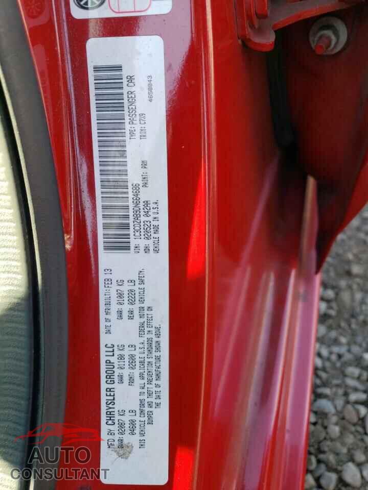 DODGE AVENGER 2013 - 1C3CDZAB9DN664686