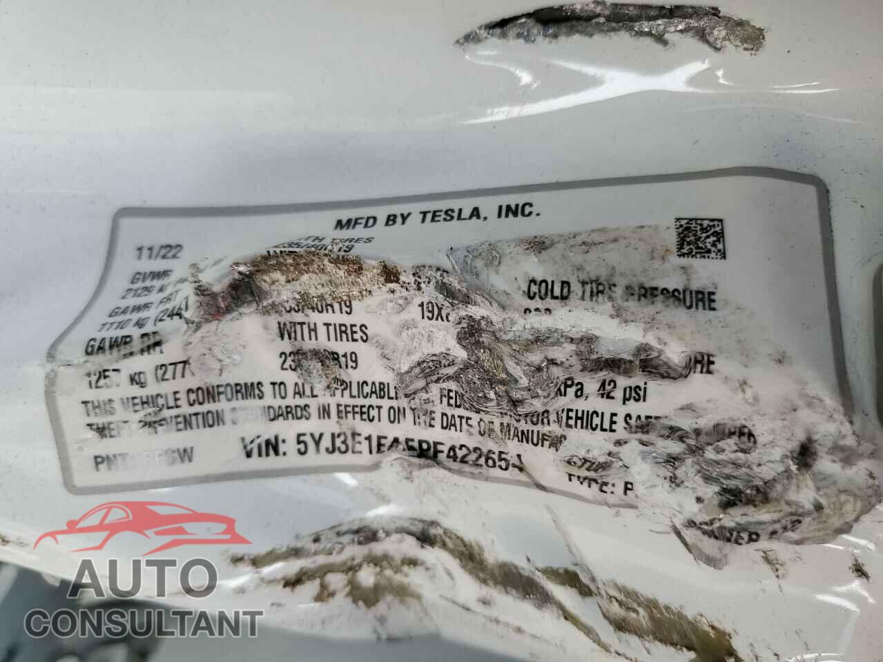 TESLA MODEL 3 2023 - 5YJ3E1EA5PF422654