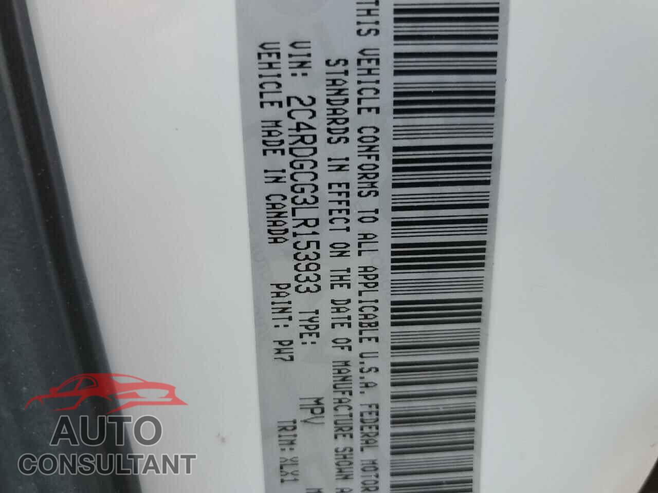 DODGE CARAVAN 2020 - 2C4RDGCG3LR153933