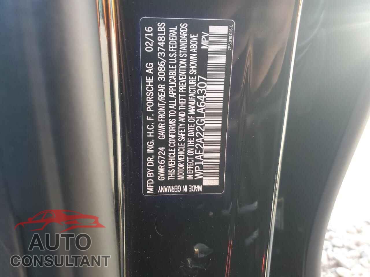 PORSCHE CAYENNE 2016 - WP1AE2A22GLA64307