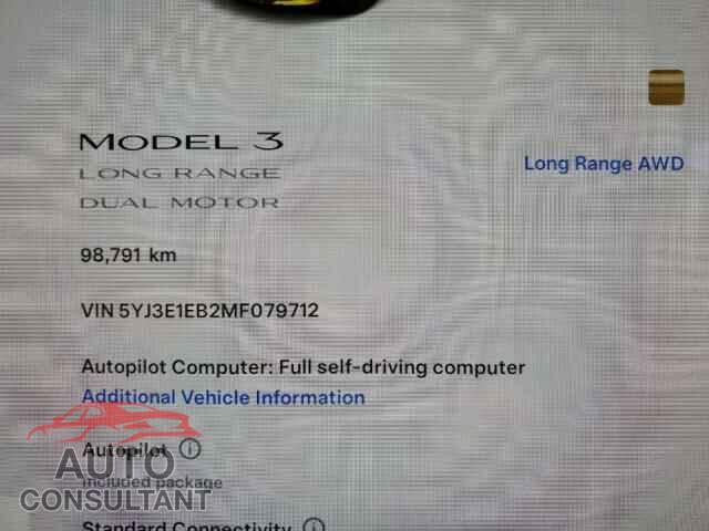 TESLA MODEL 3 2021 - 5YJ3E1EB2MF079712