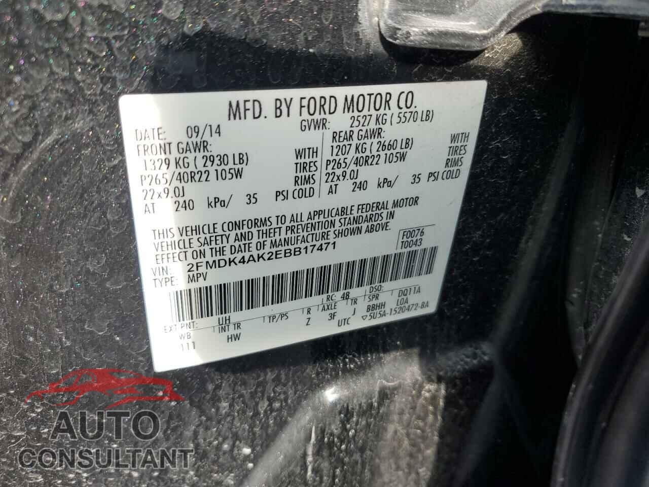 FORD EDGE 2014 - 2FMDK4AK2EBB17471