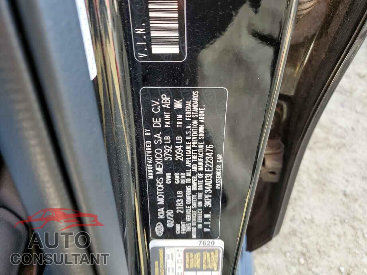 KIA FORTE 2020 - 3KPF34AD3LE223476