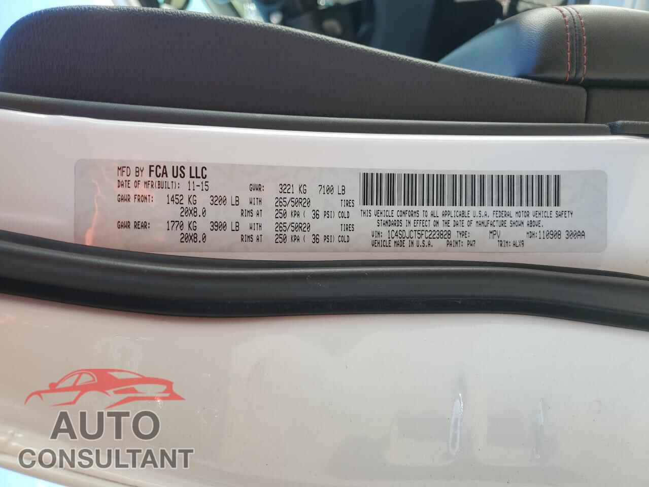 DODGE DURANGO 2015 - 1C4SDJCT5FC223828