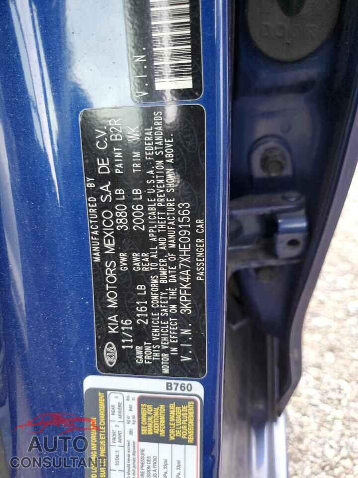 KIA FORTE 2017 - 3KPFK4A7XHE091563