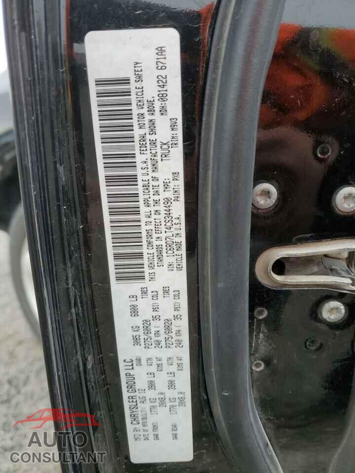 DODGE RAM 1500 2012 - 1C6RD7LT4CS344490