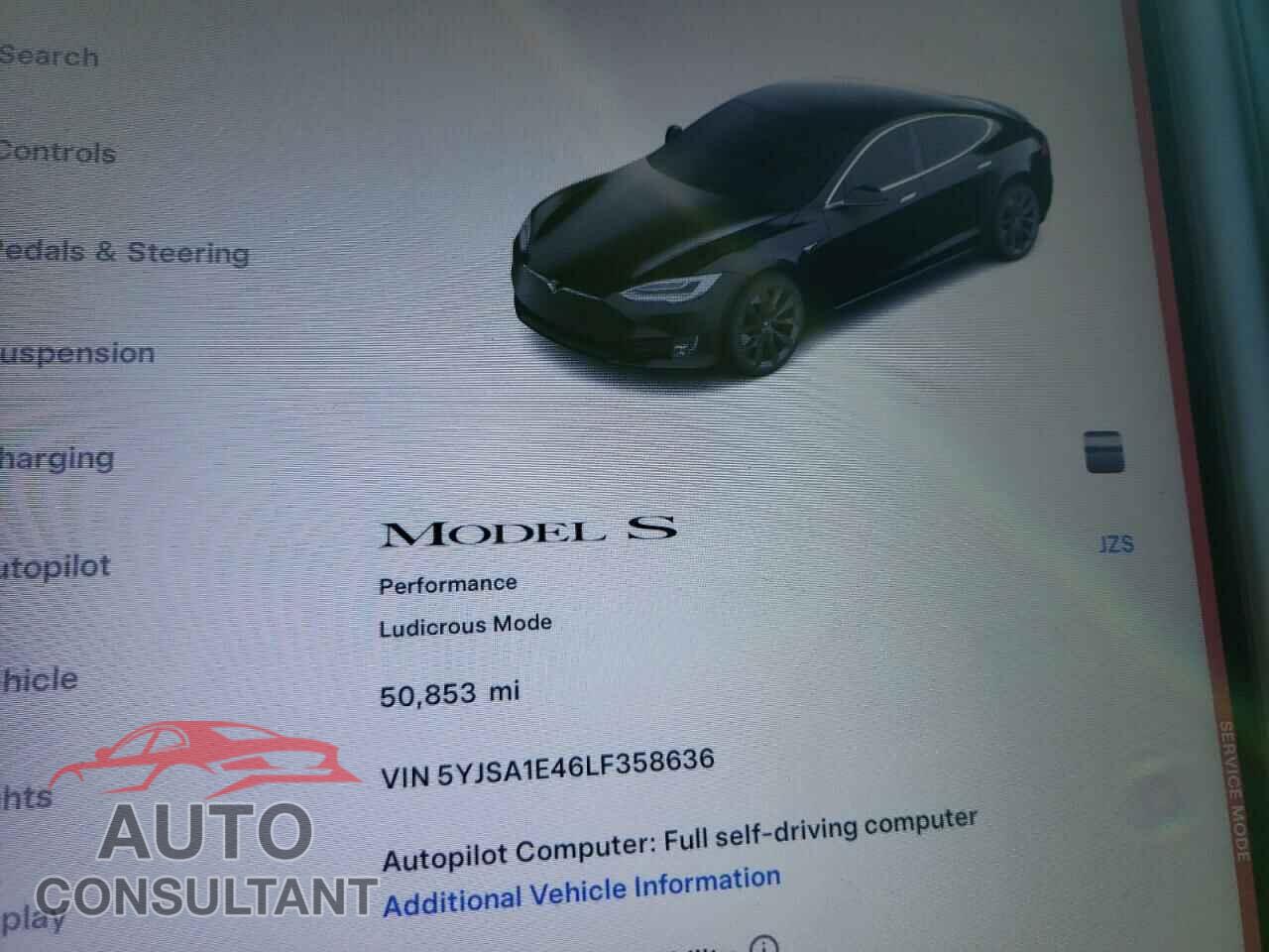 TESLA MODEL S 2020 - 5YJSA1E46LF358636
