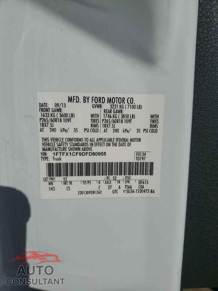FORD F-150 2013 - 1FTFX1CF9DFD80955