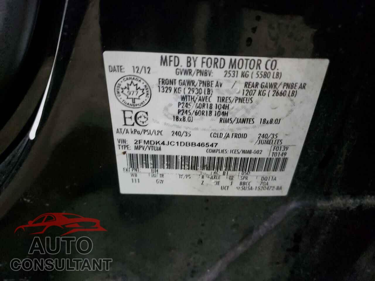 FORD EDGE 2013 - 2FMDK4JC1DBB46547