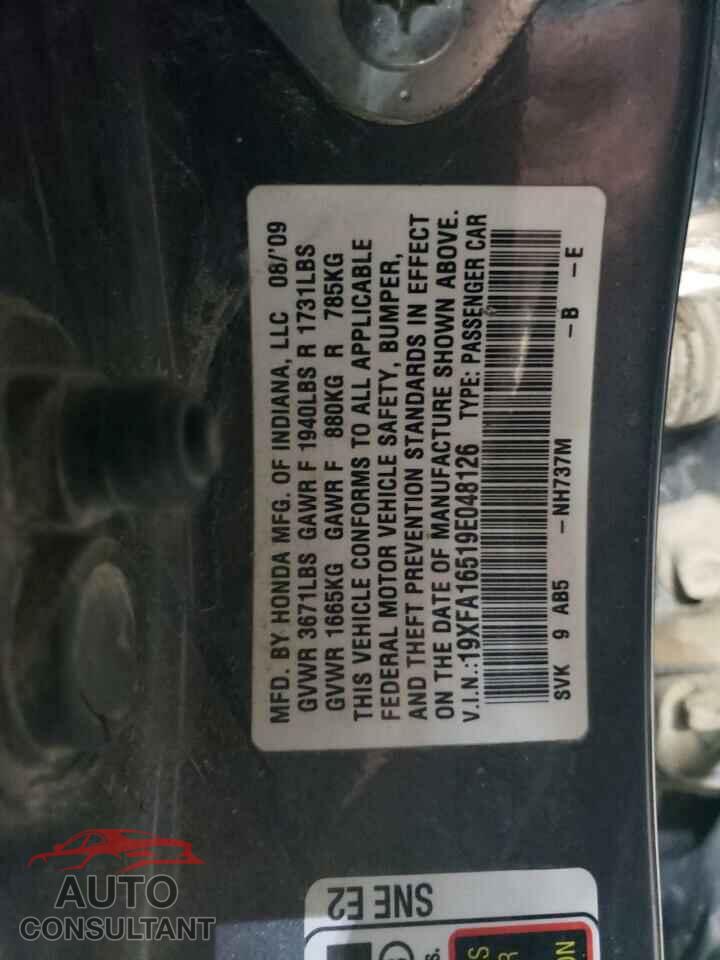 HONDA CIVIC 2009 - 19XFA16519E048126