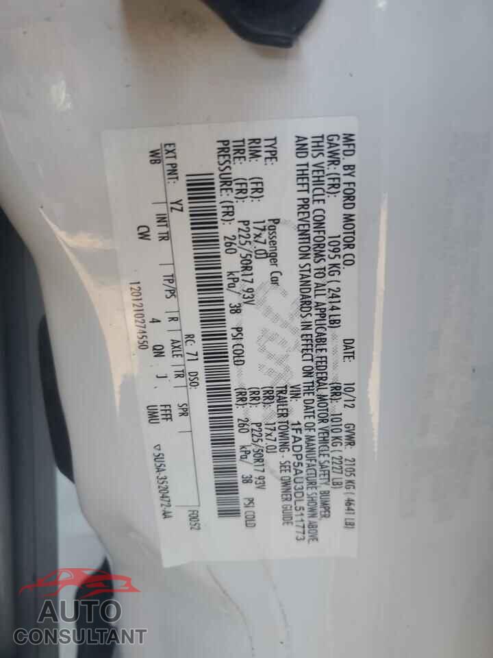 FORD CMAX 2013 - 1FADP5AU3DL511773