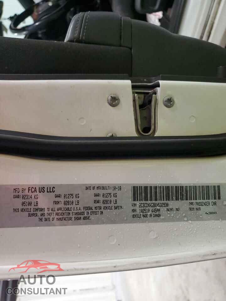 DODGE CHARGER 2019 - 2C3CDXHG9KH532930
