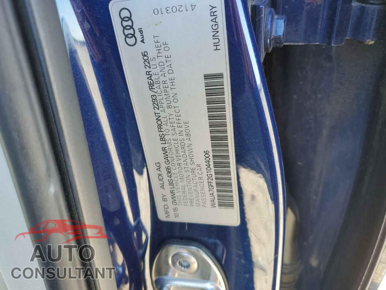 AUDI A3 2016 - WAUA7GFF2G1044006