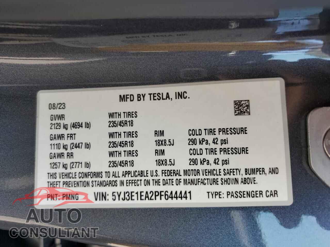 TESLA MODEL 3 2023 - 5YJ3E1EA2PF644441