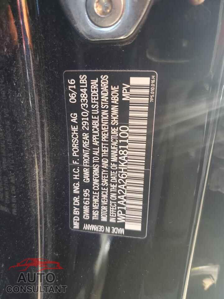 PORSCHE CAYENNE 2017 - WP1AA2A26HKA81100