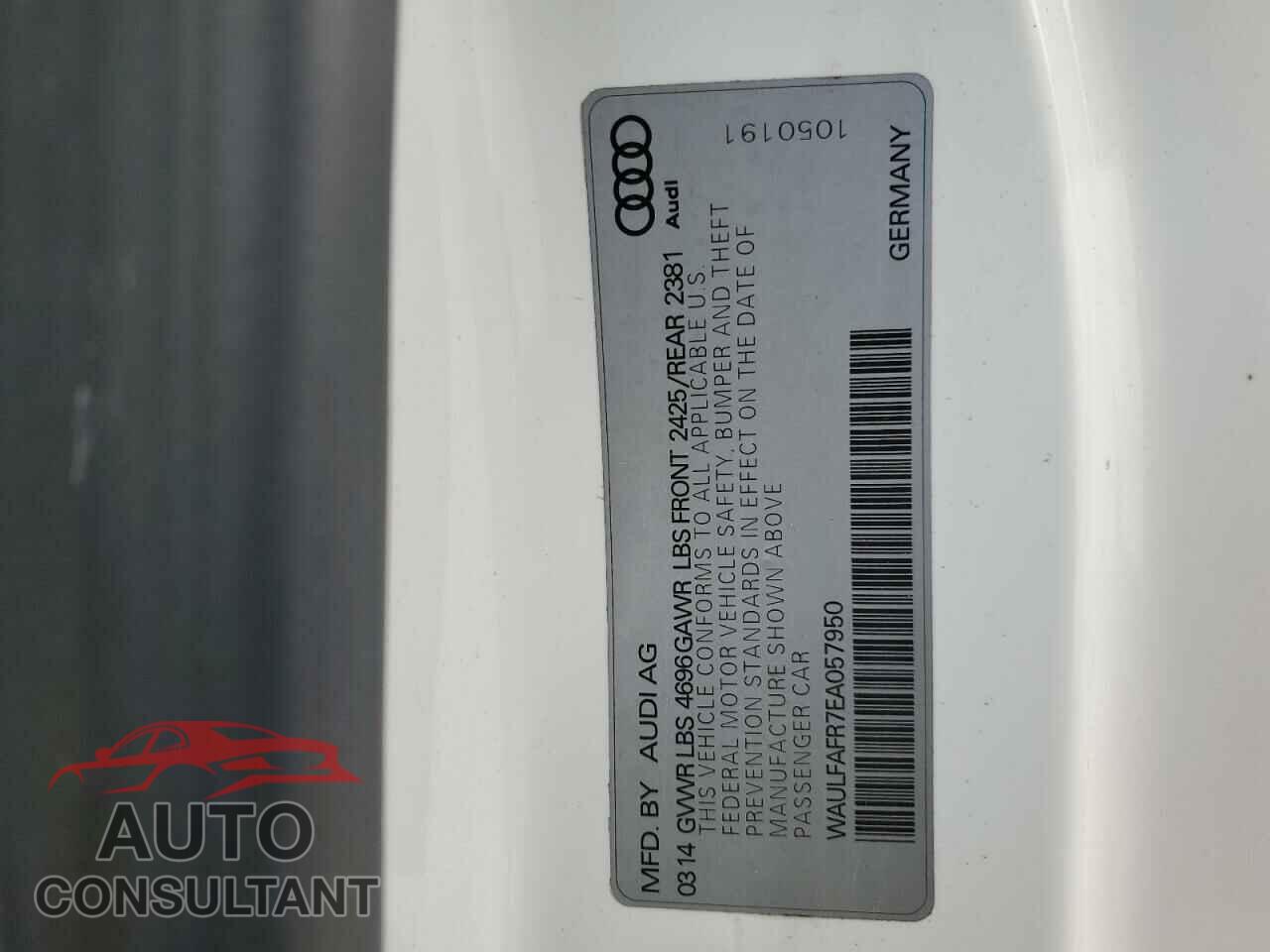 AUDI A5 2014 - WAULFAFR7EA057950