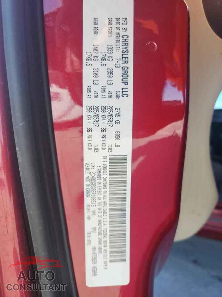 DODGE CARAVAN 2014 - 2C4RDGBG8ER106515