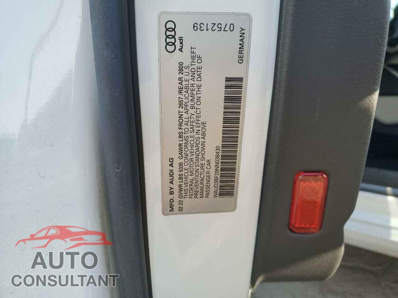 AUDI A6 2022 - WAUD3BF29NN038430