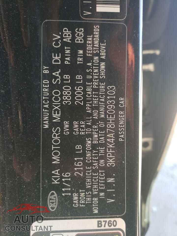 KIA FORTE 2017 - 3KPFK4A78HE093103